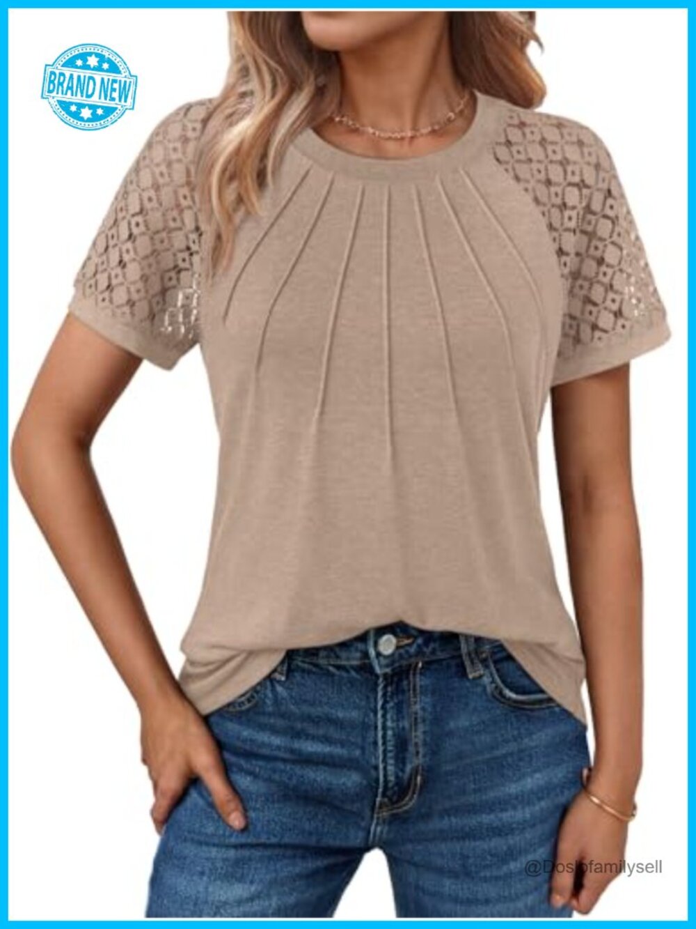 AUTOMET Women's Lace Short Sleeve Top Business Casual Work Shirt